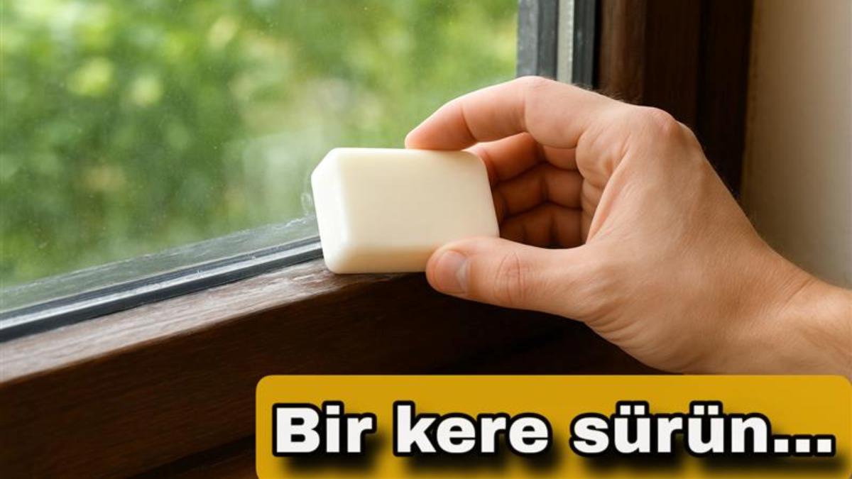 Etkisini duyan camların önüne katı sabun sürüyor….