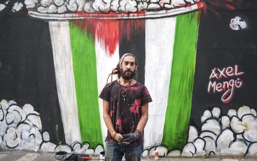 Mural sanatçısından Gazze’ye destek: Dünya İzlerken